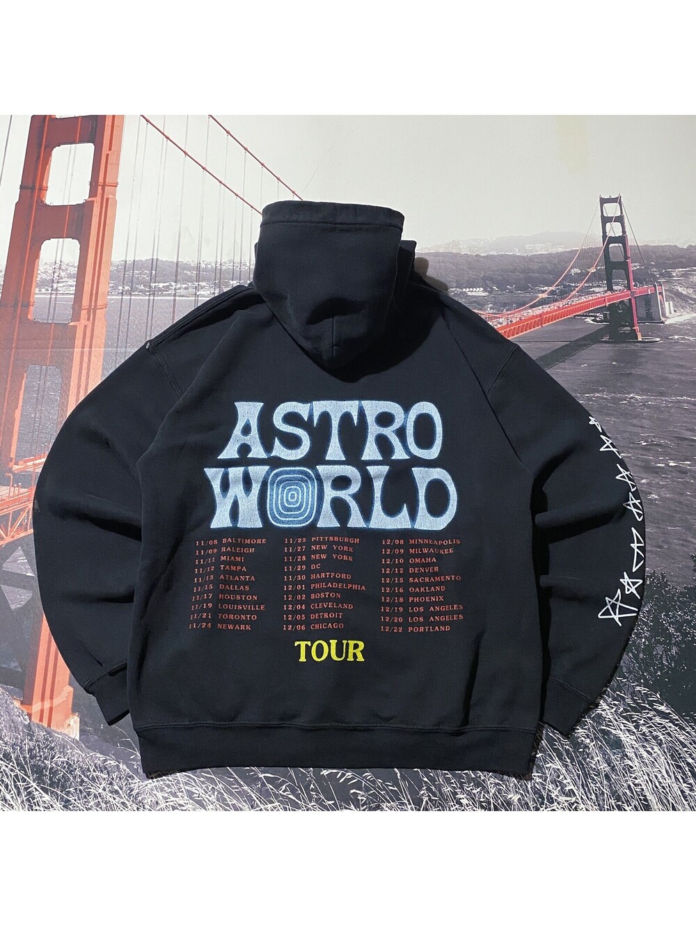 Travis Scott Astroworld Tour Hoodie Mens Small ''Wish You Were Here'' Logo Black